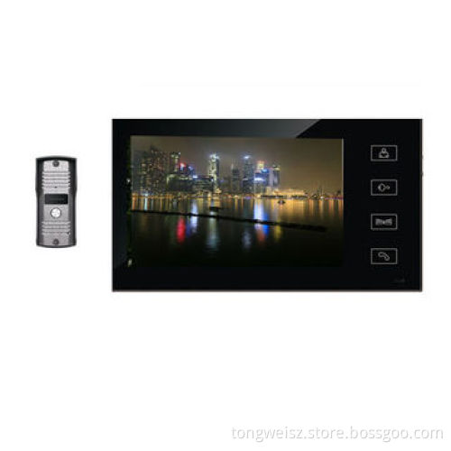 7-inch home automation system with touch key and 700TVL CMOS camera white and black